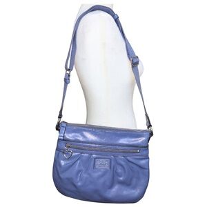 Coach Poppy Daisy Blue Liquid Gloss Patent Leather Crossbody Bag